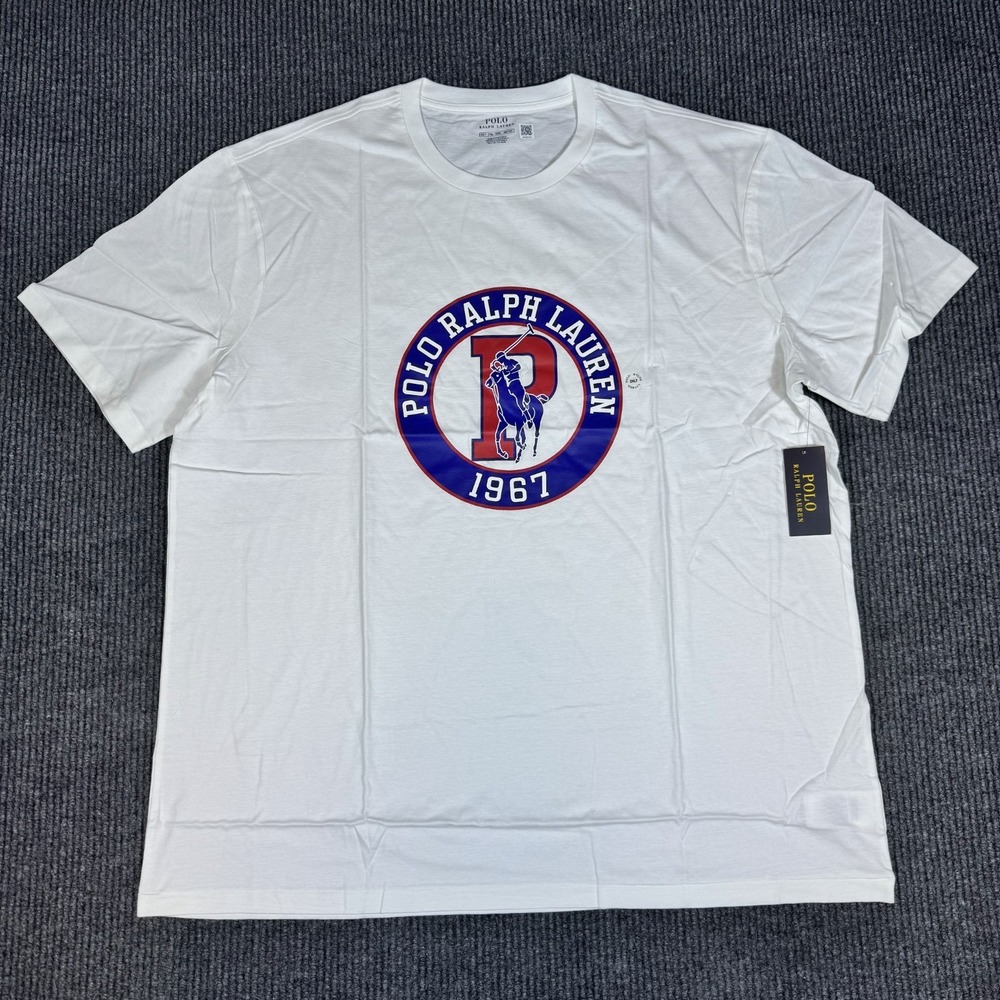 Polo Ralph Lauren Big Pony T Shirt Graphic Tee Short Sleeve White 2XLT 2XL Tall